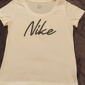 Nike White Scoop Neck Tee